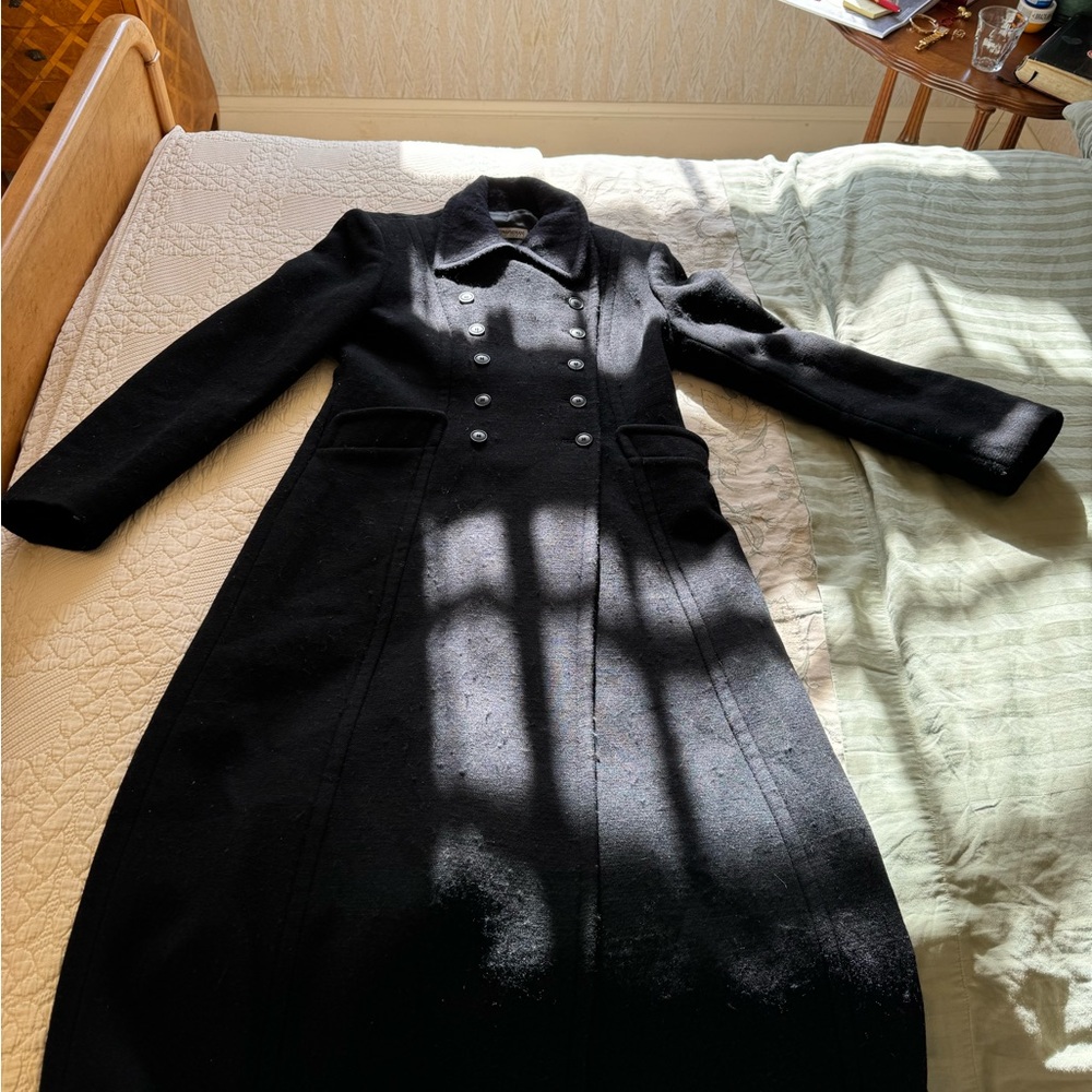 Emporio Armani Black Tailored Trench Coat Full-Length